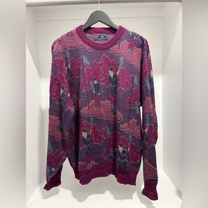 Vintage Isle Of Cotton Men’s Golfer Sweater 90s size Large Eclectic Grandpa